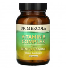 Dr. Mercola, Комплекс витамина B с бенфотиамином, 60 капсул
