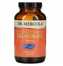Dr. Mercola, Жир дикого аляскинского лосося, 90 капсул
