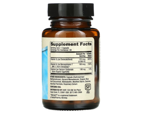 Dr. Mercola, Кальций с витаминами D3 & K2, 30 капсул Dr. Mercola, Кальций с витаминами D3 & K2, 30 капсул