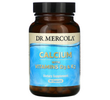 Dr. Mercola, Кальций с витаминами D3 и K2, 90 капсул