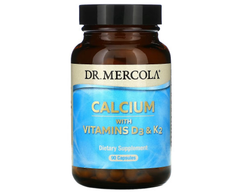 Dr. Mercola, Кальций с витаминами D3 и K2, 90 капсул Dr. Mercola, Кальций с витаминами D3 и K2, 90 капсул