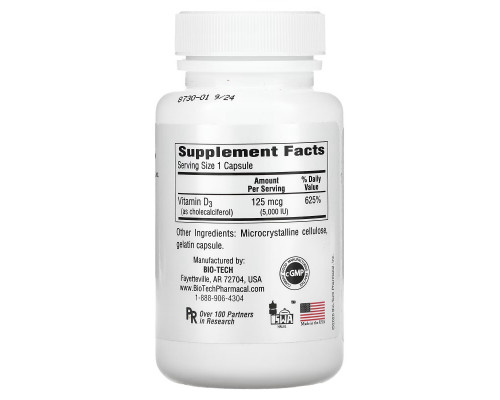 Bio Tech Pharmacal Inc D3-5 Cholecalciferol 250 Capsules Bio Tech Pharmacal Inc D3-5 Cholecalciferol 250 Capsules