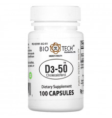 Bio Tech Pharmacal Inc D3-50 холекальциферол 100 капсул