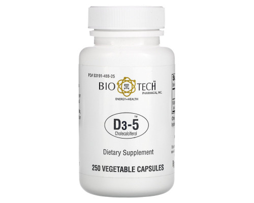 Bio Tech Pharmacal Inc D3-5 Cholecalciferol 250 Veggie Caps Bio Tech Pharmacal Inc D3-5 Cholecalciferol 250 Veggie Caps