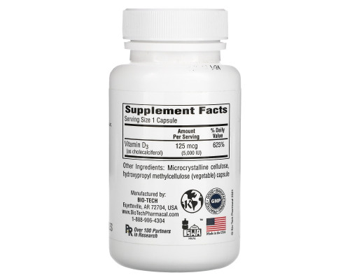 Bio Tech Pharmacal Inc D3-5 Cholecalciferol 250 Veggie Caps Bio Tech Pharmacal Inc D3-5 Cholecalciferol 250 Veggie Caps