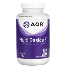 Витаминно-минеральные комплексы Advanced Orthomolecular Research AOR, Multi Basics 3, 180 капсул