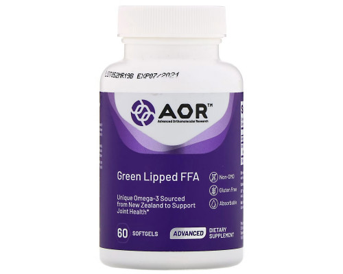 Advanced Orthomolecular Research AOR, Новозеландские зеленые мидии, 60 мягких таблеток Advanced Orthomolecular Research AOR, Новозеландские зеленые мидии, 60 мягких таблеток