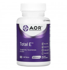 Advanced Orthomolecular Research AOR, Advanced Series, Total E, комплекс витамина Е, 60 мягких таблеток