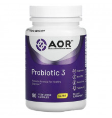 Advanced Orthomolecular Research AOR Advanced Series  Пробиотик-3 Натуральная Формула 90 Капсул
