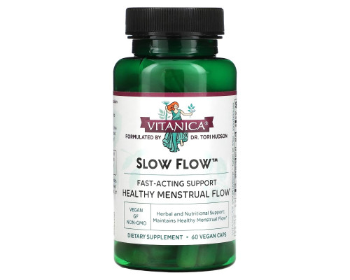 Vitanica, Slow Flow, поддержка менструального цикла, 60 вегетарианских капсул Vitanica, Slow Flow, поддержка менструального цикла, 60 вегетарианских капсул