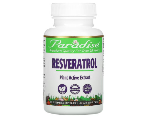 Paradise Herbs, Resveratrol, 60 Vegetarian Capsules Paradise Herbs, Resveratrol, 60 Vegetarian Capsules