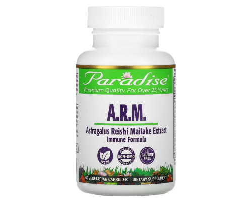 Paradise Herbs Астрагал Рейши Майтаке Плюс 60 растительных капсул Paradise Herbs Астрагал Рейши Майтаке Плюс 60 растительных капсул