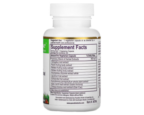 Paradise Herbs Астрагал Рейши Майтаке Плюс 60 растительных капсул Paradise Herbs Астрагал Рейши Майтаке Плюс 60 растительных капсул