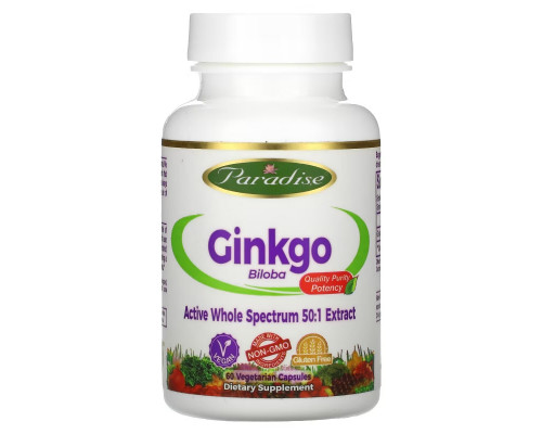 Paradise Herbs Гинкго Билоба 60 вегетарианских капсул Paradise Herbs Гинкго Билоба 60 вегетарианских капсул