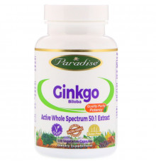 Paradise Herbs Гинкго двулопастный 120 капсул на растительной основе