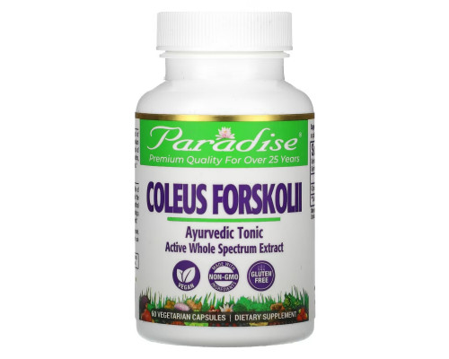 Paradise Herbs Колеус форсколии 60 капсул в растительной оболочке Paradise Herbs Колеус форсколии 60 капсул в растительной оболочке