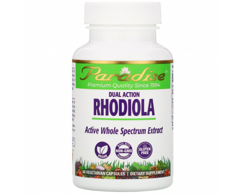 Paradise Herbs Родиола двойного действия 60 капсул на растительной основе Paradise Herbs Родиола двойного действия 60 капсул на растительной основе