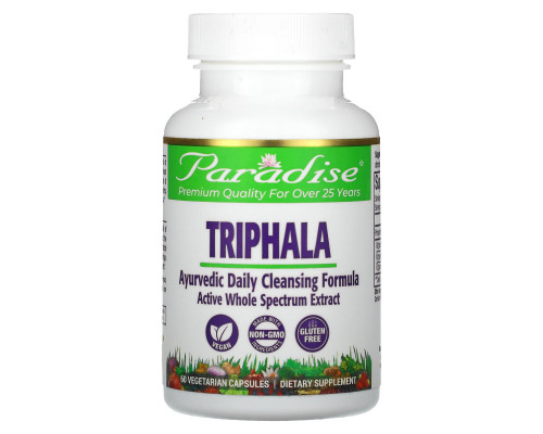 Paradise Herbs Organics Трифала 60 вегетарианских капсул Paradise Herbs Organics Трифала 60 вегетарианских капсул