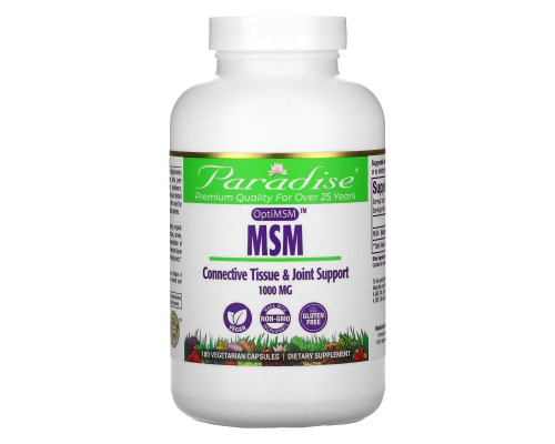 Paradise Herbs МСМ 1000 мг 180 растительных капсул Paradise Herbs МСМ 1000 мг 180 растительных капсул