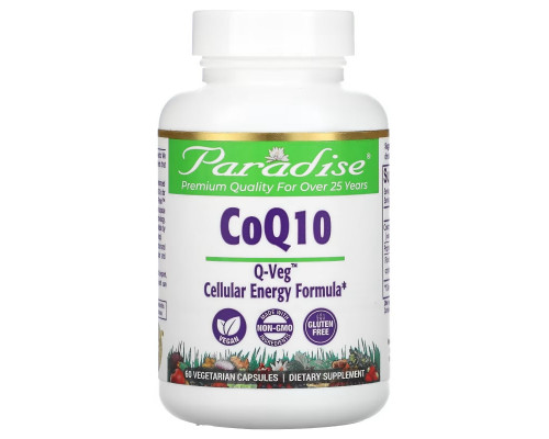 Paradise Herbs, CoQ10, Q-Veg, 60 Vegetarian Capsules Paradise Herbs, CoQ10, Q-Veg, 60 Vegetarian Capsules