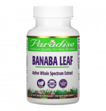 Paradise Herbs Лист банабы 60 растительных капсул