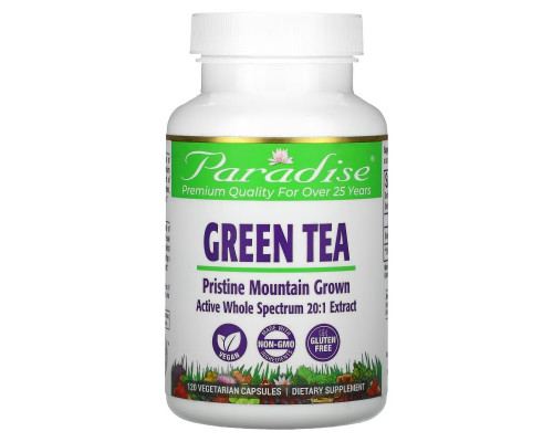 Paradise Herbs, Green Tea, 120 Vegetarian Capsules Paradise Herbs, Green Tea, 120 Vegetarian Capsules