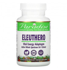 Растительные экстракты и настойки Paradise Herbs, Eleuthero, 120 вегетарианских капсул
