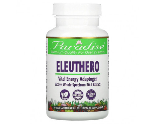 Растительные экстракты и настойки Paradise Herbs, Eleuthero, 120 вегетарианских капсул Растительные экстракты и настойки Paradise Herbs, Eleuthero, 120 вегетарианских капсул