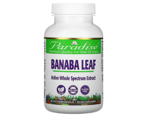 Paradise Herbs Листья банаба 180 овощных капсул