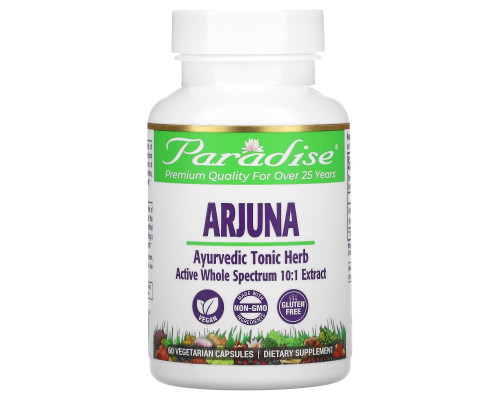 Paradise Herbs Арджуна 60 растительных капсул Paradise Herbs Арджуна 60 растительных капсул