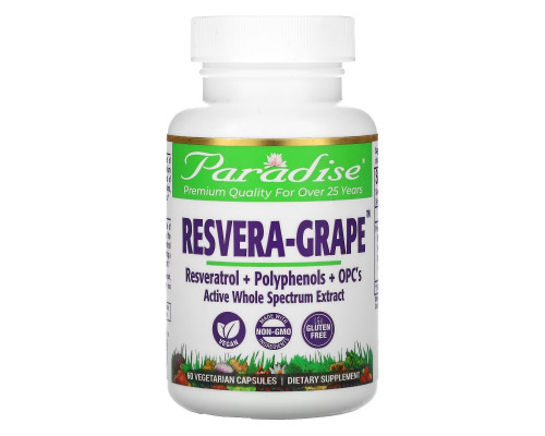 Paradise Herbs, MedVita, ResveraGrape, 60 Vegetarian Capsules Paradise Herbs, MedVita, ResveraGrape, 60 Vegetarian Capsules