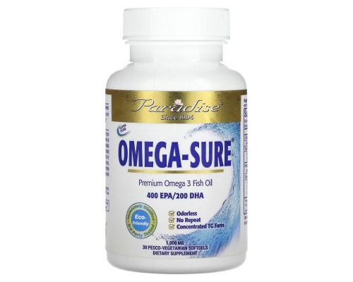 Paradise Herbs Омега-3 30 жидких капсул Paradise Herbs Омега-3 30 жидких капсул