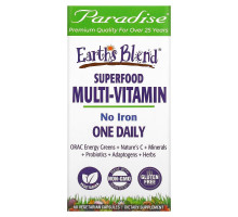 Paradise Herbs, Earth's Blend, One Daily Superfood Multi-Vitamin, No Iron, 60 Vegetarian Capsules