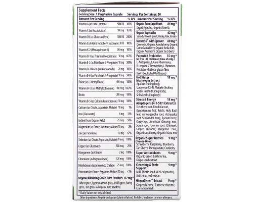 Paradise Herbs ORAC-Energy Earth's Blend One Daily Superfood Multivitamin With Iron 30 Veggie Caps Paradise Herbs ORAC-Energy Earth's Blend One Daily Superfood Multivitamin With Iron 30 Veggie Caps