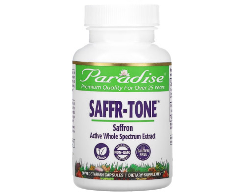 Paradise Herbs Saffr-Tone экстракт шафрана 60 капсул на растительной основе Paradise Herbs Saffr-Tone экстракт шафрана 60 капсул на растительной основе