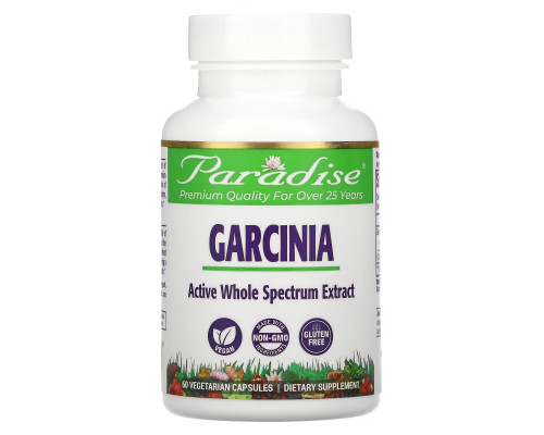 Paradise Herbs Камбоджийская гарциния 60 растительных капсул Paradise Herbs Камбоджийская гарциния 60 растительных капсул