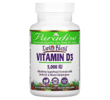 Paradise Herbs, Earth's Blend, Vitamin D3, 5,000 IU, 90 Vegetarian Capsules