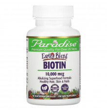 Paradise Herbs, Earth's Blend, Biotin, 10,000 mcg, 90 Vegetarian Capsules