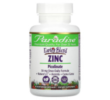 Paradise Herbs, Earth's Blend, цинк, пиколинат, 90 вегетарианских капсул
