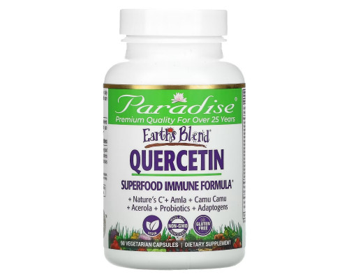 Paradise Herbs, Earth's Blend, Quercetin, Superfood Immune Formula, 90 Vegetarian Capsules Paradise Herbs, Earth's Blend, Quercetin, Superfood Immune Formula, 90 Vegetarian Capsules