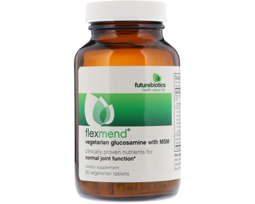 FutureBiotics, FlexMend, вегетарианский глюкозамин с МСМ, 90 вегетарианских капсул FutureBiotics, FlexMend, вегетарианский глюкозамин с МСМ, 90 вегетарианских капсул