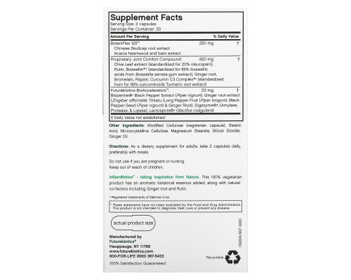 Futurebiotics, InflamMotion, Joint Inflammation Complex, 60 Vegetarian Capsules Futurebiotics, InflamMotion, Joint Inflammation Complex, 60 Vegetarian Capsules