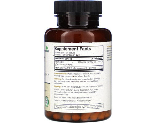 FutureBiotics, Vitamin K2 + D3 with Vitamin K2 as MK-7, 120 Capsules FutureBiotics, Vitamin K2 + D3 with Vitamin K2 as MK-7, 120 Capsules