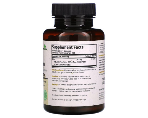 Futurebiotics, Zinc Triple Action, 30 mg, 150 Vegetarian Capsules Futurebiotics, Zinc Triple Action, 30 mg, 150 Vegetarian Capsules