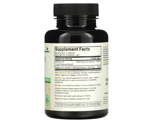 Futurebiotics, Vitamin K2 + D3, Extra Strength, 120 Capsules Futurebiotics, Vitamin K2 + D3, Extra Strength, 120 Capsules