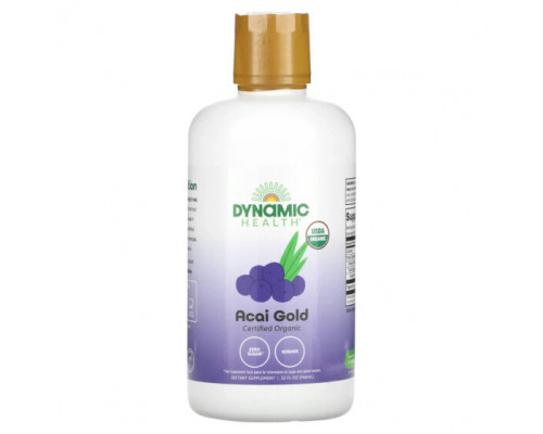 Фрукты и ягоды Dynamic Health, Сертифицированное органическое золото асаи, 946 мл (32 жидк. Унции) Фрукты и ягоды Dynamic Health, Сертифицированное органическое золото асаи, 946 мл (32 жидк. Унции)