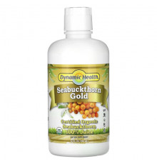 Фрукты и ягоды Dynamic Health, Seabuctcorn Gold, сертифицированный органический сок из облепихи, 100% сок, 946 мл (32 жидк. унции)