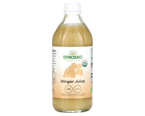 Dynamic Health Laboratories, Certified Organic Ginger, 100% Juice, Unsweetened, 16 fl oz (473 ml) Dynamic Health Laboratories, Certified Organic Ginger, 100% Juice, Unsweetened, 16 fl oz (473 ml)