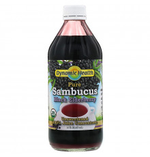 Dynamic Health  Laboratories, Pure Sambucus Black Elderberry Juice Concentrate, Unsweetened, 16 fl oz (473 ml)