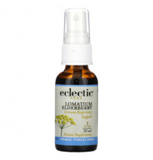 Фрукты и ягоды Eclectic Institute, Спрей для горла, Lomatium Elderberry, 1 жидкая унция (30 мл)